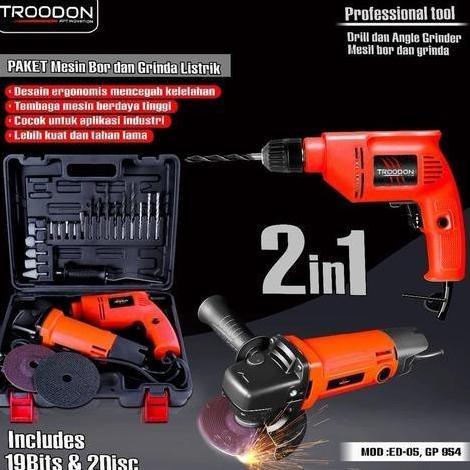 TROODON Mesin bor gerinda set satu paket mesin bor gerinda / mesin bor gerinda mini / paket mesin ge