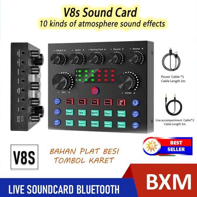 Sound card V8 Mixer Bluetooth SoundCard V8 Audio Soundcard V8S