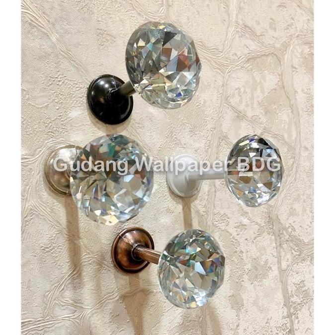 Hook Gorden Minimalis Kristal Mewah Silver Bronze Putih Hitam Premium