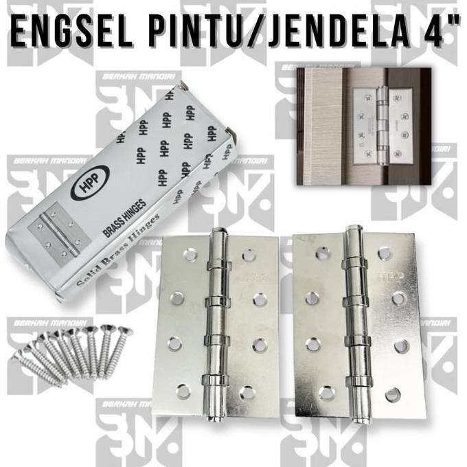 Dkrs- 1Pck/12 Set Hpp Engsel Pintu Jendela Rumah 4" Inch Stainless/Engsel Tebal/Ensel Aluminium Anti