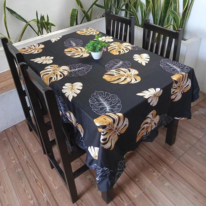 Dkrs- Cod Taplak Meja Makan Kursi 4 Atau 6 Kain Katun Modern