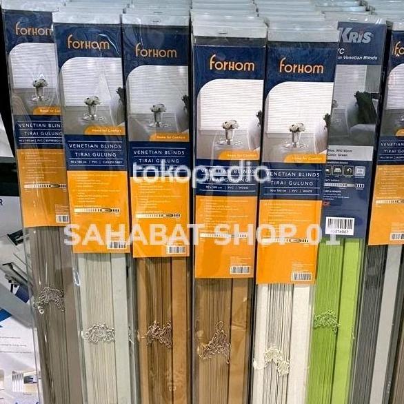 Forhom Venetian Blinds Tirai Gulung PVC Plastik Jendela Kaca