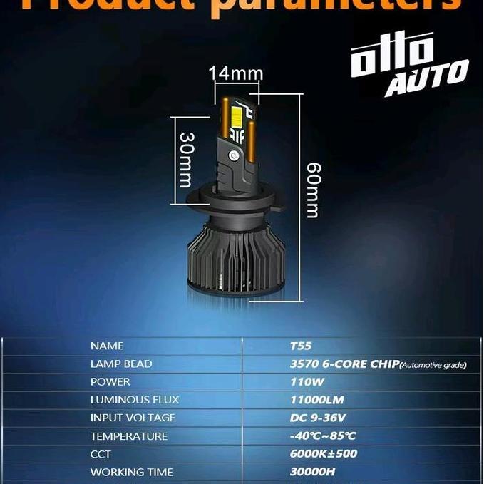 LAMPU LED MOBIL H11 OTTO T55 SERIES 55 WATT HARGA KHUSUS
