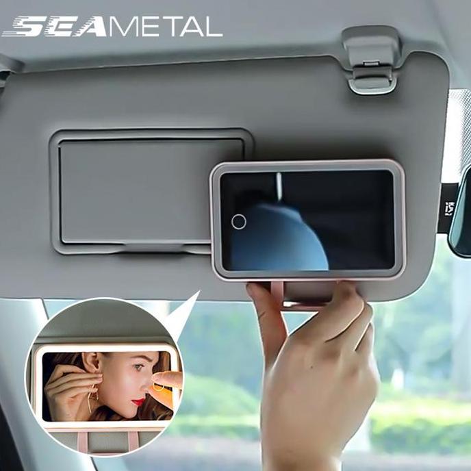 SEAMETAL Cermin Rias LED Mobil Kaca Cermin Rias Pelindung Matahari Mobil Cermin Gantung Cermin Peman