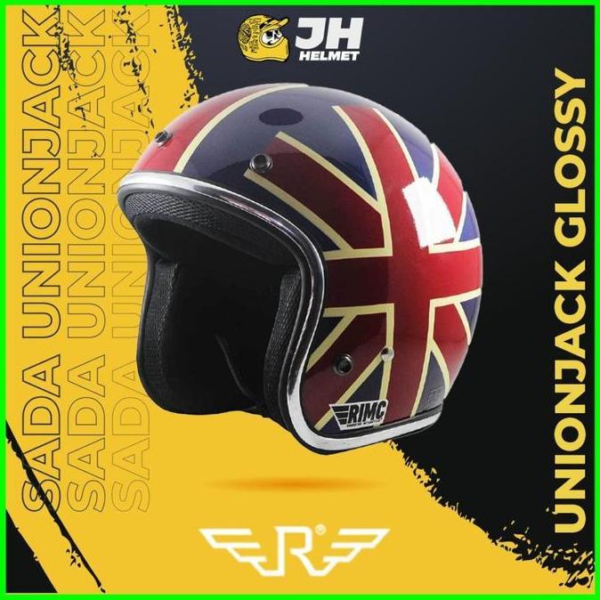 Helm Sada Unionjack | Bogo Retro Classic | Tanpa Kaca | Motorcycle | Helm | Helm Half Face Termurah