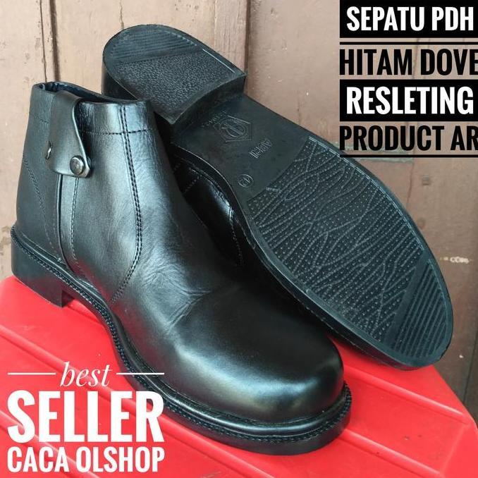 TERLARIS - Sepatu PDH Sleting Merk AR Asli Kulit Shoes Pria