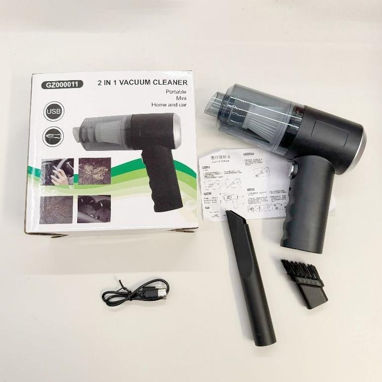 HOT DEALS Vacum Cleaner Portable Mini 2in1 Vacuum Cleaner Penyedot Debu Mobil Recharger Baterai