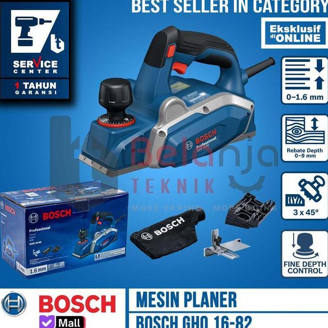 Yourpw- Bosch Mesin Serut Kayu Ketam Gho 16-82 Planner Blade Mesin Sugu 600 Watt