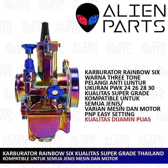 KARBURATOR PWK 28 30 32 34 PELANGI RAINBOW SIX POWER JET WARNA KARBU RIDEIT CPO UMA KEIHIN KARBU PE 