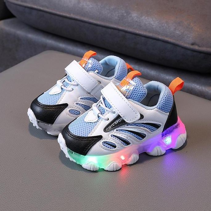 Sepatu Sneakers LED Anak Laki-laki import bahan empuk sepatu anak cowok impor sepatu anak cewek impo