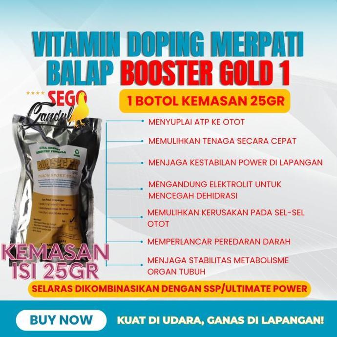 NEW - Aristol Vitamin Doping Merpati Balap Booster Gold 1 botol kemasan 25gr