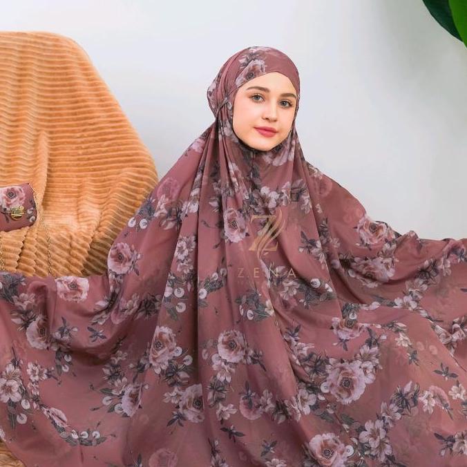 Syukron- Mukena Maryam Travel Mini Motif Parasut  Premium By Zena Muslim Dewasa
