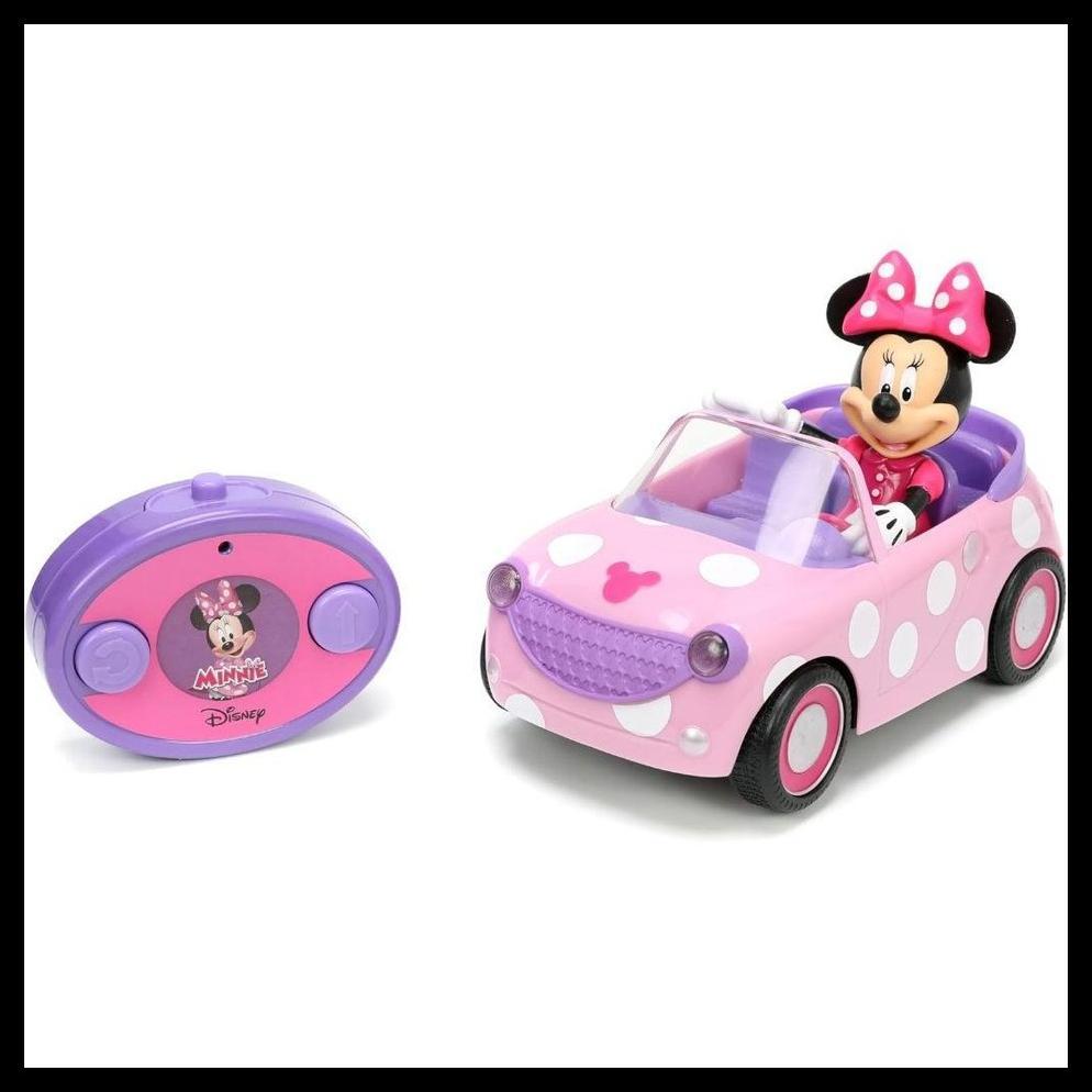Disney Junior Minnie Mouse Roadster Rc Car With Polka Dots, 27 Mhz, Pink With White