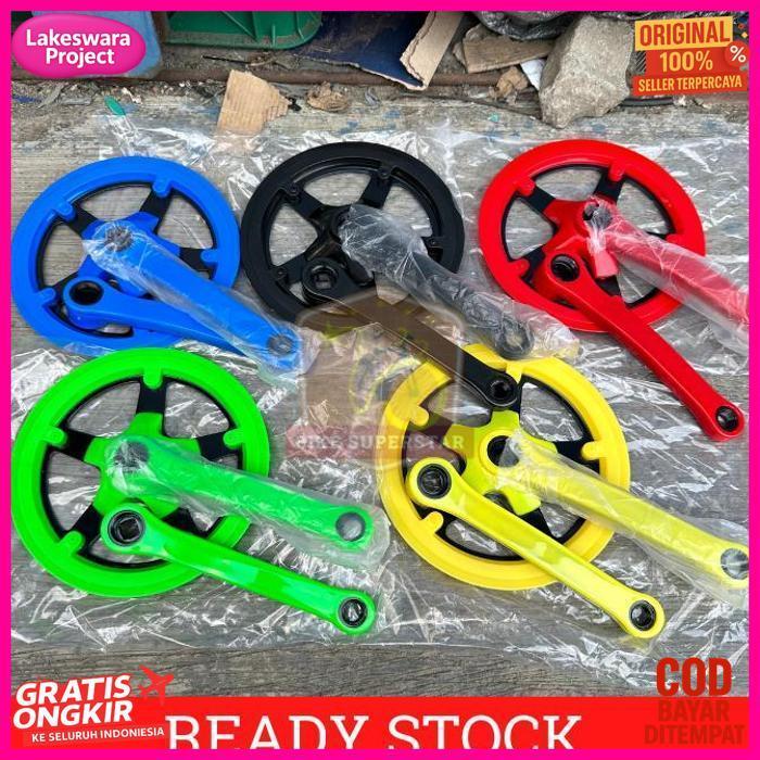 Terlaris Crank Set Gir Sepeda 44T Exotic Dengan Cover Lipat Fixie Minion Mini Velo Balap