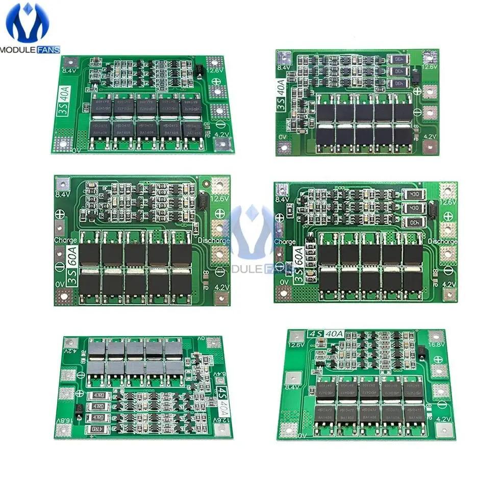 3S/4S Bms Balance 20A 30A 40A 60A 12V/24V Li-ion Lithium Battery Charger Protection Board 18650 BMS 