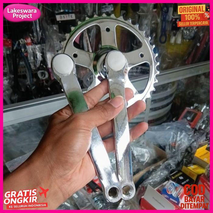 Termurah Crank Silver & Hitam Crank Single Commuter Minion Mtb Dll