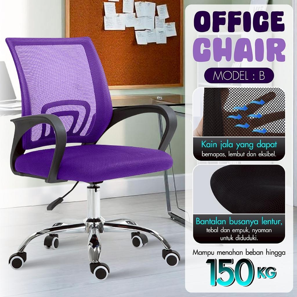 Kursi Kerja Kursi Kantor Ergonomis Hirdolik Minimalis Comfort Office Chair Warna Ungu