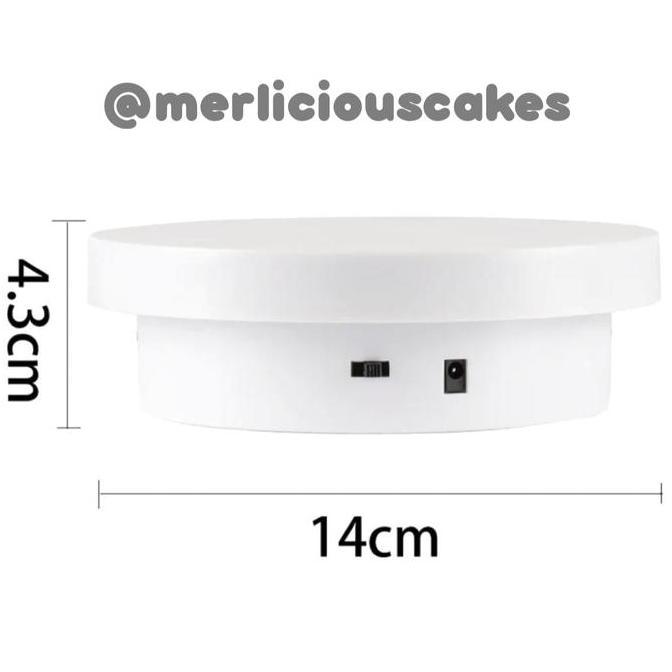 BEBAS ONGKIR - 14 Cm Wireless or Plug In Cake Rotating Machine Mesin Putar Kue Carousel Cake Rotary 