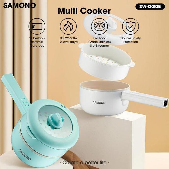 BEBAS ONGKIR - [ IBNU WARDANI X SAMONO ] SAMONO 2L Panci Listrik Serbaguna Multi Cooker Anti Lengket