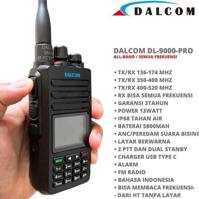 ht dalcom japan dl-9000 pro vhf uhf waterproof handy talky