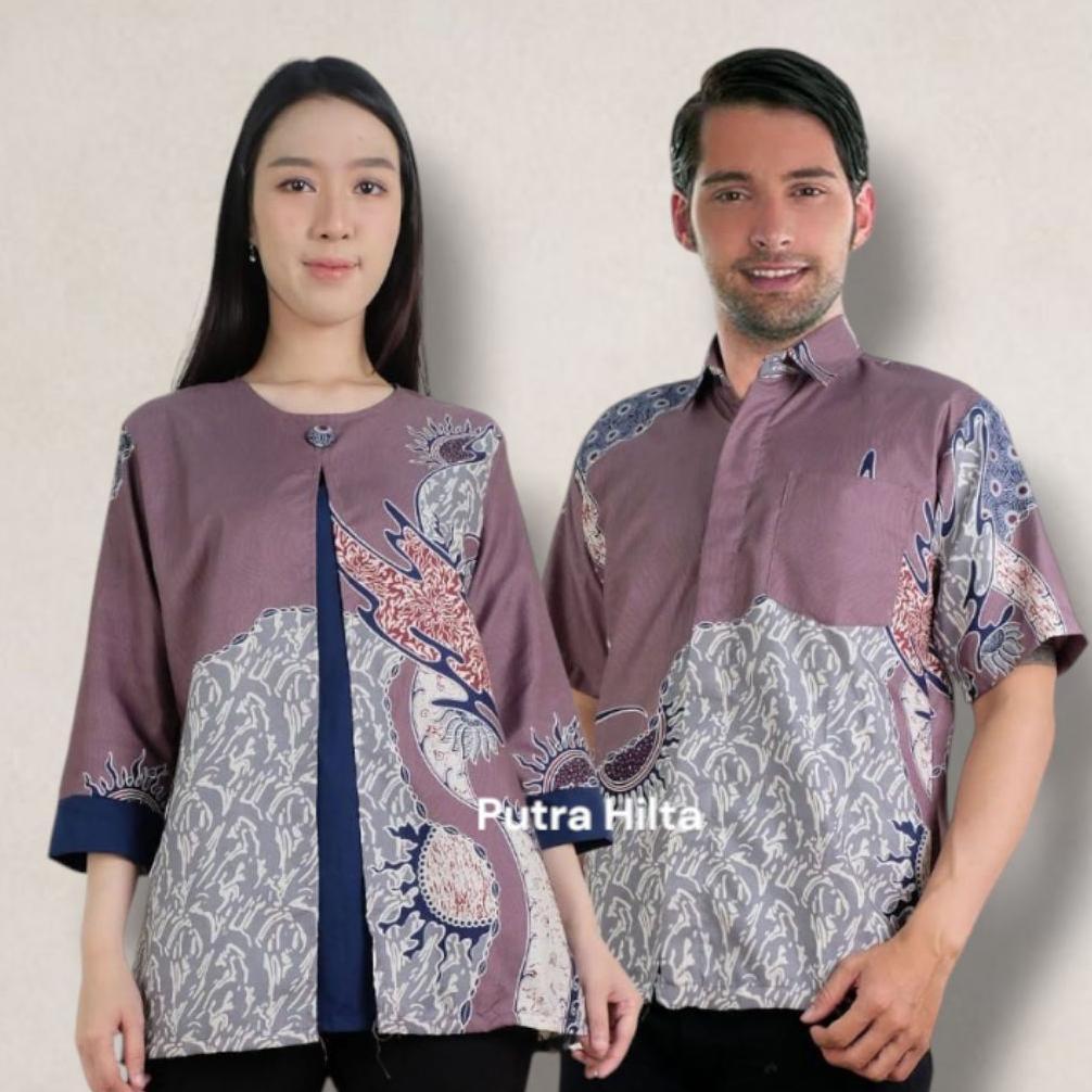 Limited Couple Atasan Blus Wanita Dan Kemeja Batik Pria Lengan Panjang Dan Pendek Ukuran Jumbo