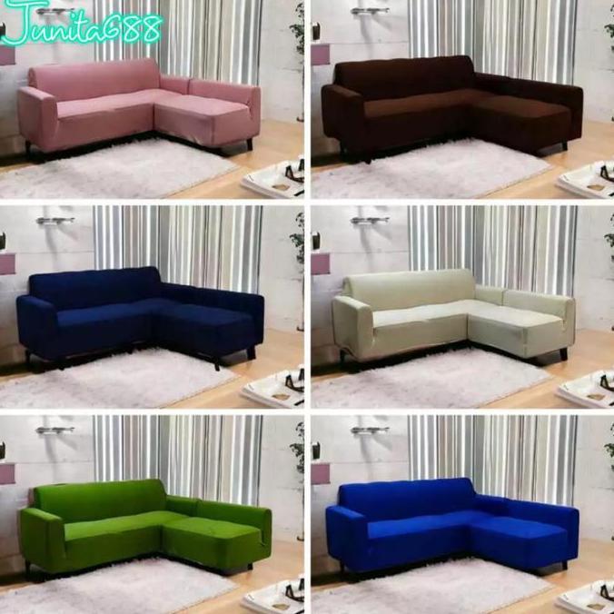 Cover sofa bentuk L PUTUS / Sarung PENUTUP SOFA L putus elastis