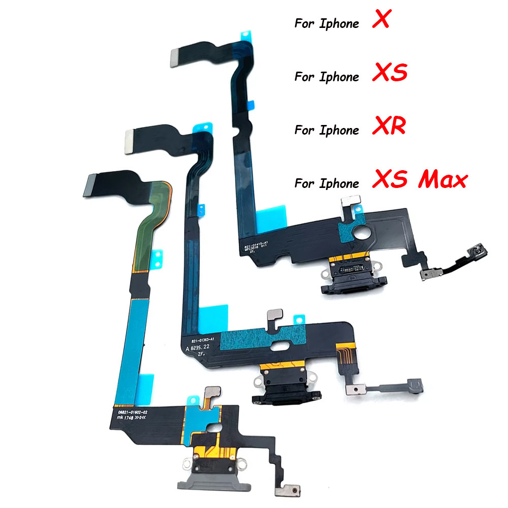 USB Charger Dock Connector Board Charging Port Kabel Flex Dengan Mikrofon Untuk Iphone X XR XS Max D