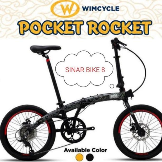 Terlaris Sepeda Lipat 20 Inch Wimcycle Pocket Rocket Alloy 8 Speed