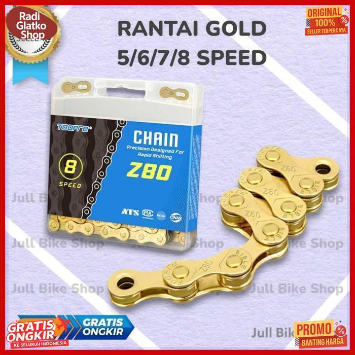Murah Rantai Toopre 5 6 7 8 Speed Emas Gold Sepeda Lipat Mtb Dll 116 Link Altus Universal Best Quali