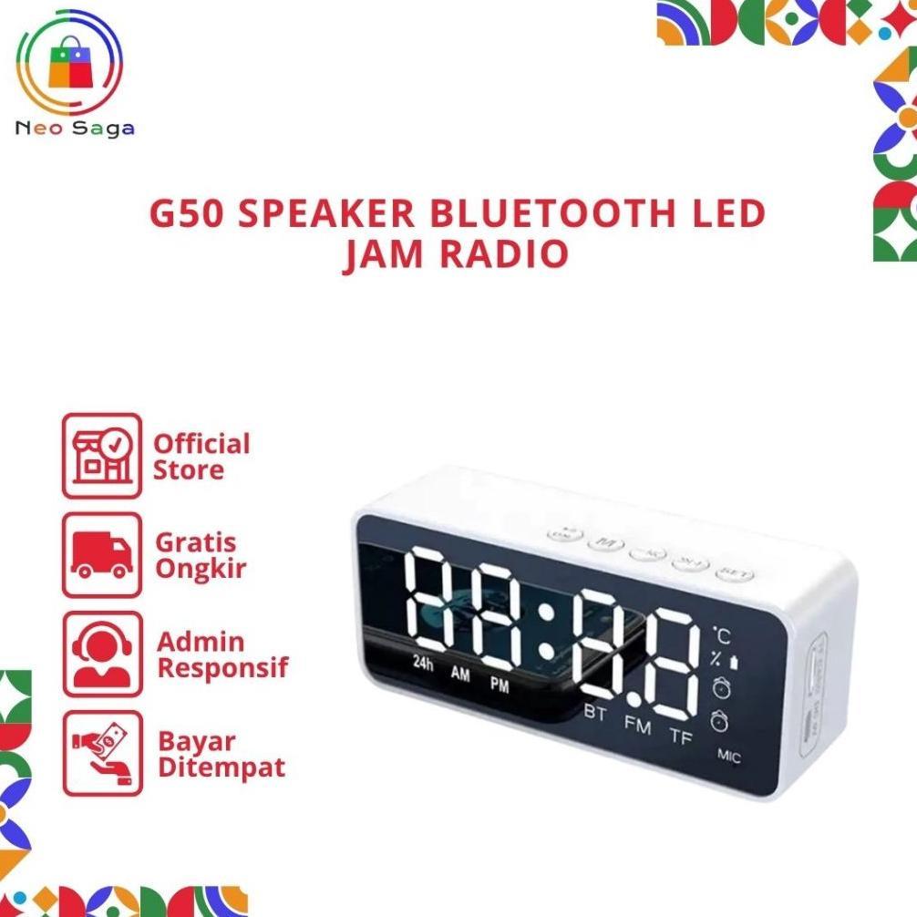 Speaker Bluetooth G50  LED Jam Radio Full Bass Loudspeaker Music Box