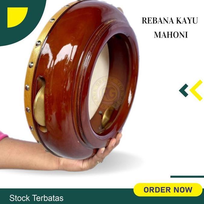 Rebana Hadroh Kayu Mahoni Satu Set Bas Banjari