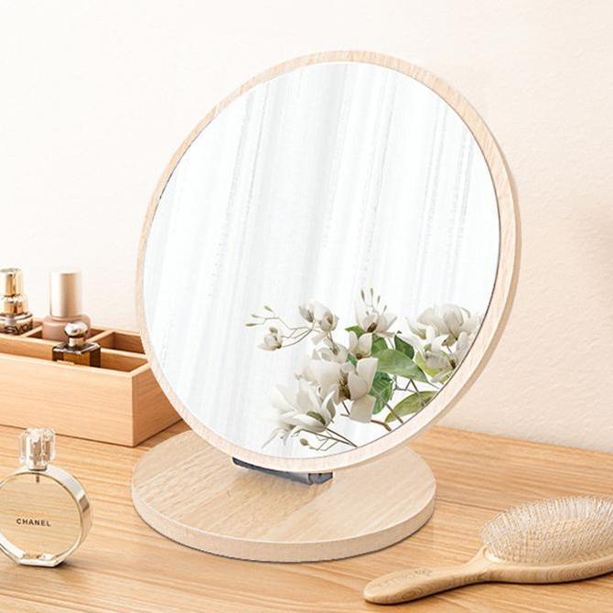 Ready-Cermin Meja Rias Kayu/Kaca Rias Make Up / Cermin Rias Meja  Lipat /  Cermin Make Up Persegi/Ce