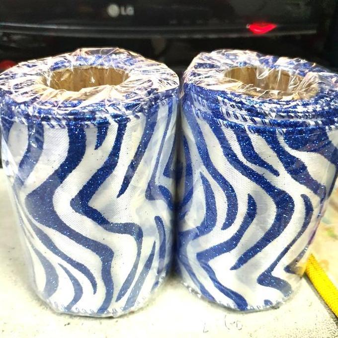 Pita Natal Kawat 10 cm Pita Kain Ornamen Merry Christmas Murah Grosir