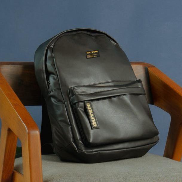 Bag- Guten Inc - Tas Ransel Kulit Backpack Leather Faux Black