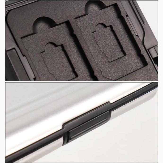 SD & Microsd Storage Box 8 Slot Aluminium