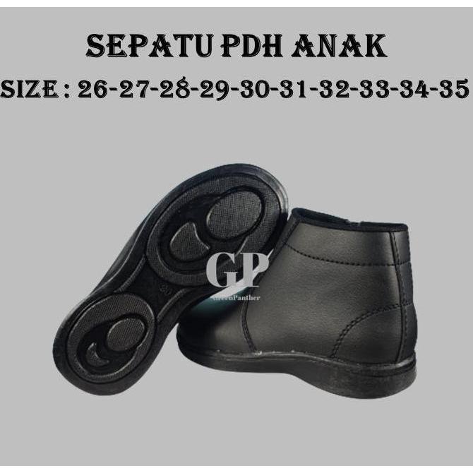 Sptkrn- Sepatu Pdl / Pdh Anak Terbaru Resleting Sepatu Profesi Anak Polisi Loreng Damkar Murah Laki 