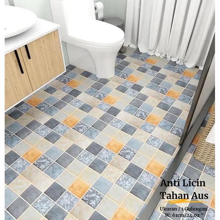 Promo 2M/5M * 61CM PVC stiker lantai stiker perekat lantai stiker dinding kamar mandi stiker lantai 