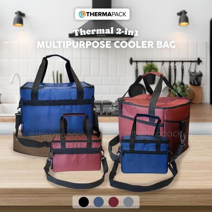 ThermaPack Premium Thermal 2 IN 1 - Multipurpose Cooler Bag cocok untuk Tas Piknik atau Tas Kurir