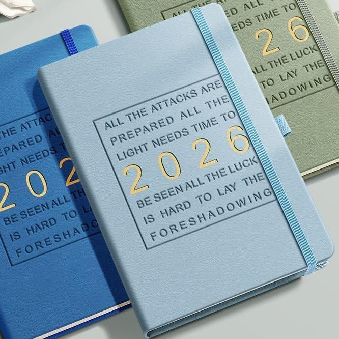 2026Agenda Planner A5 Notebook Mingguan Bulanan Buku Diary Jurnal Perlengkapan Kantor Sekolah Jadwal