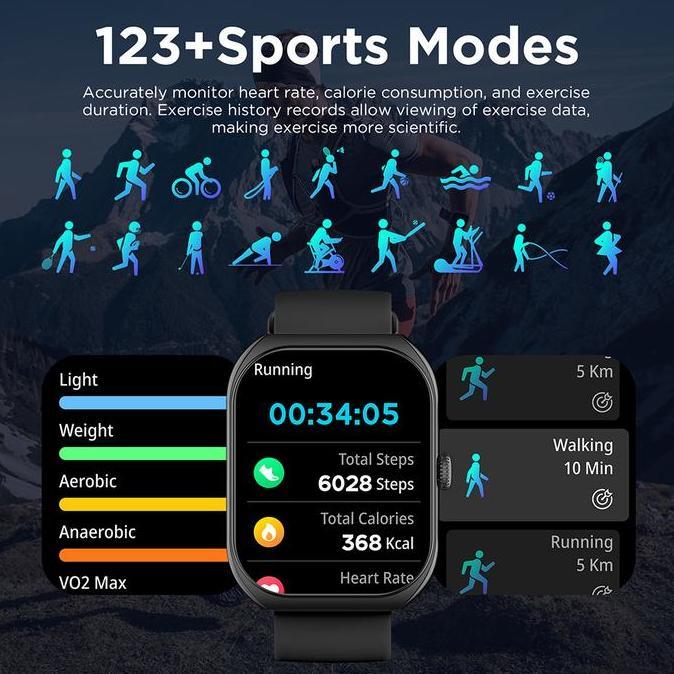 Skmei B59 Smart Watch Model Baru | Layar Tft Melengkung 2,01 Inci | Tahan Air 1Atm | Panggilan Bluet