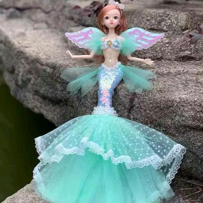 ASLI Boneka Putri Duyung Hadiah Ulang Tahun anak anak / Putri Duyung Boneka Putri Mainan Anak-anak H