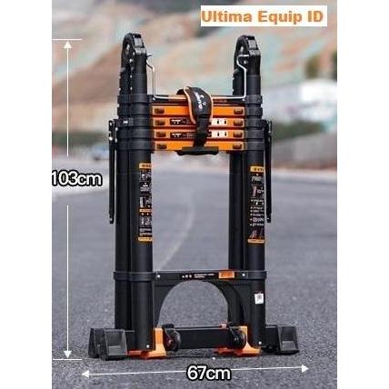 tangga lipat 2.5+2.5 teleskopik telescopic double aluminium alumunium