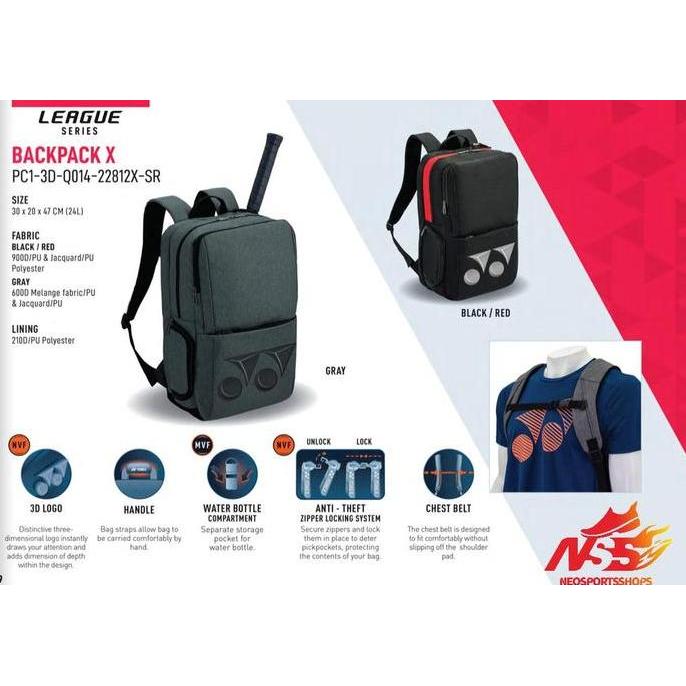 NEW Tas Ransel Raket Badminton Tenis Yonex 22812X Pro Backpack Original