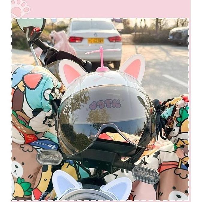 Dekorasi helm Telinga kucing/ Dekorasi helm telinga kucing lucu/dekorasi helm kendaraan listrik/kupi