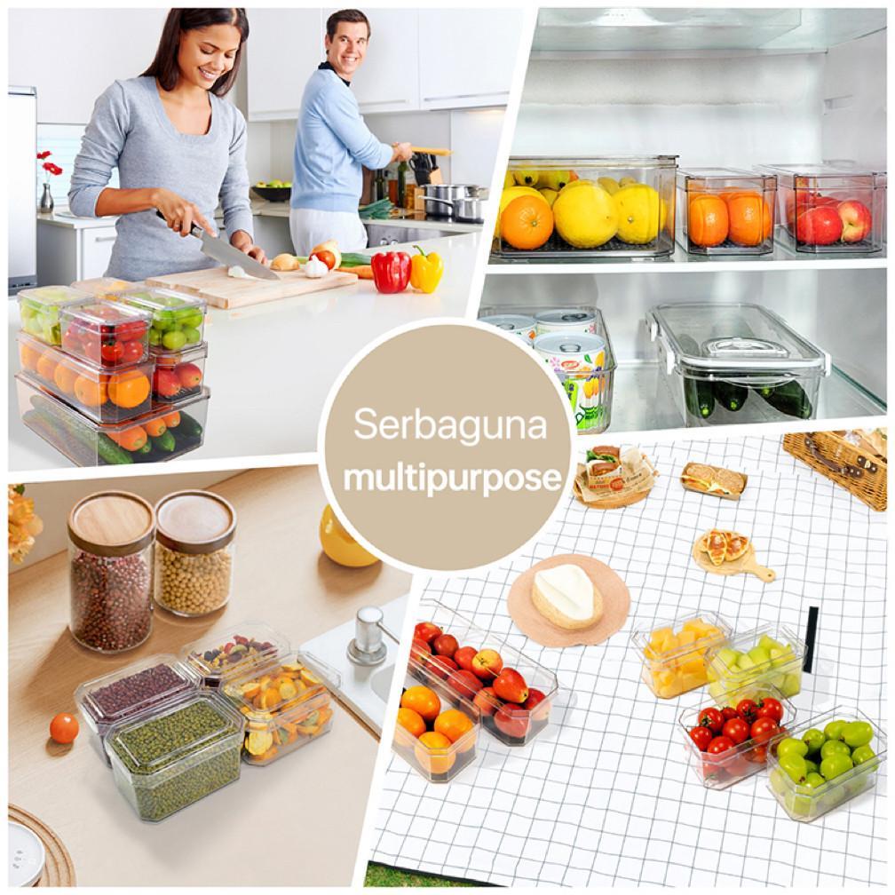Termurah Kotak Penyimpanan Buah Sayur Kulkas 7 Set Wadah Penyimpanan Makanan Serbaguna