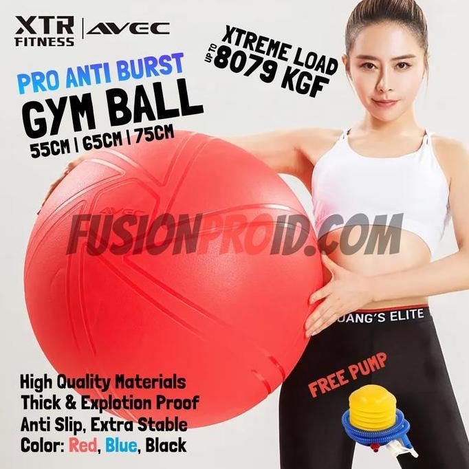 Avec Gym Ball PRO Gymball Fitness Fitnes Gym Bola Yoga Senam Ibu Hamil
