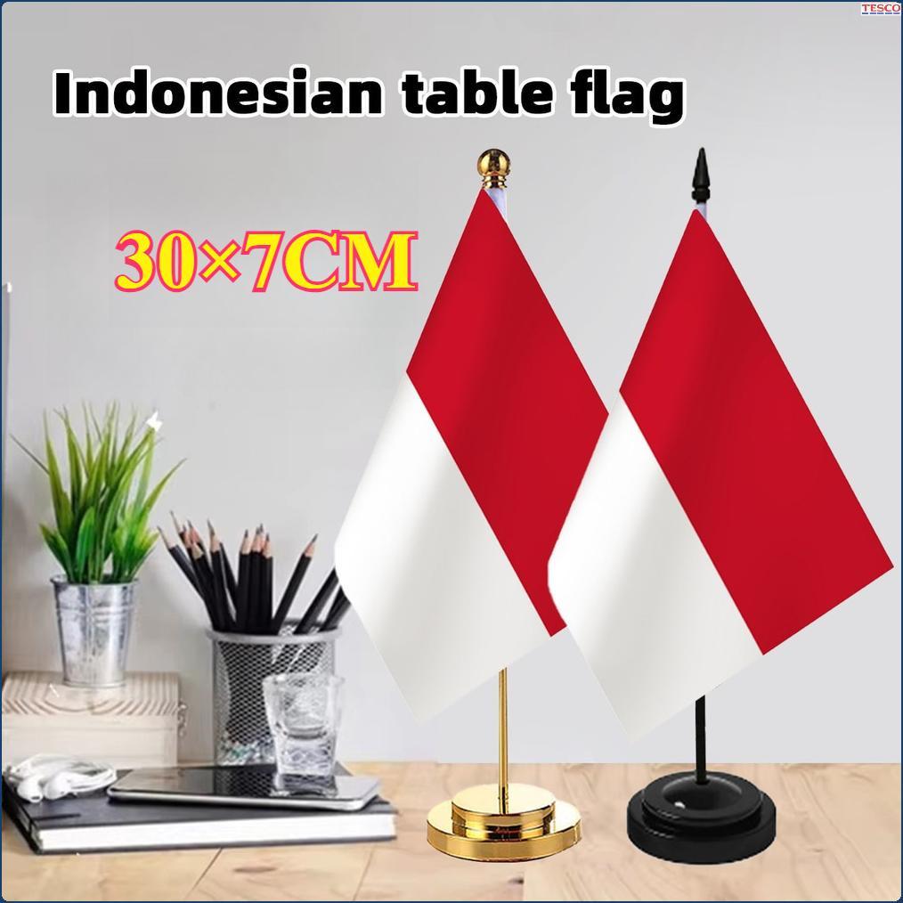 Bendera Meja Merah Putih Stand Emas Bendera Kecil Indonesia Hiasan Meja Kasir