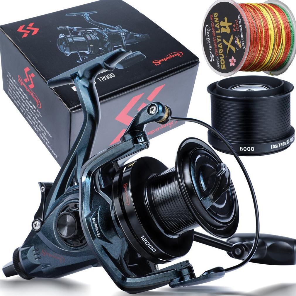 BestPromo Sougayilang 9000-12000 Series Dual Purpose Fishing Reel 13+1Bb Carp Fishing Reel 4.6:1 Gea