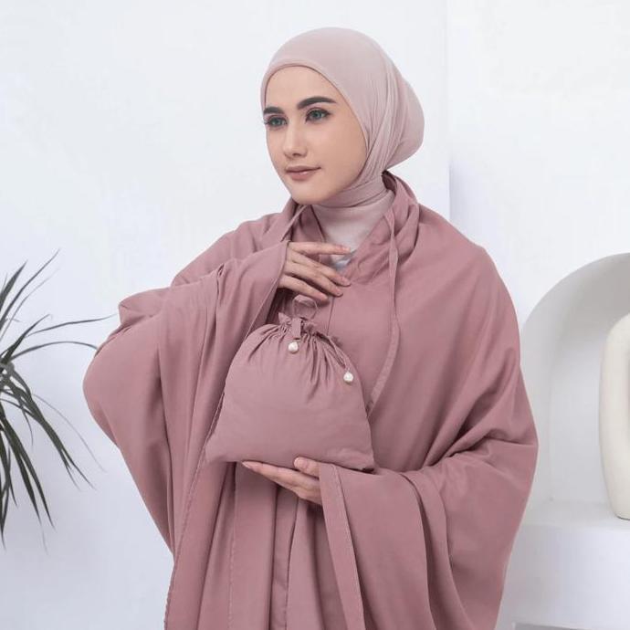 Mukena Dewasa Traveling Polos 2In1 Katun Resleting mukena  traveling