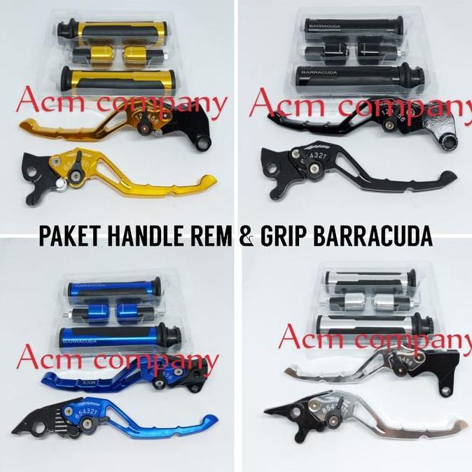 Paket Handle rem cnc + Grip Barracuda Aerox 155 & Aerox 155 New 2020